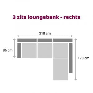Loungebank 3 zits - rechts