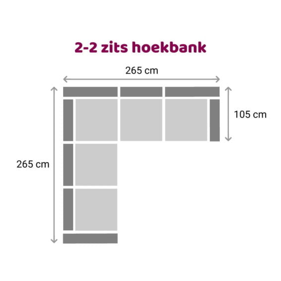 Zitzz Hamilton Hoekbank 2-2 zits