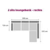 loungebank hamilton 2-zits - rechts