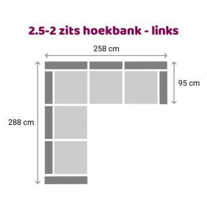 Hoekbank 2,5-2 zits - links