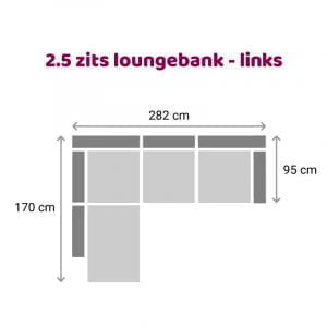 Loungebank 2.5 zits - links