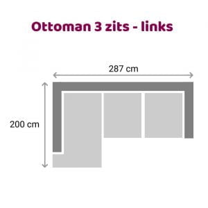 Ottoman 3 zits - links