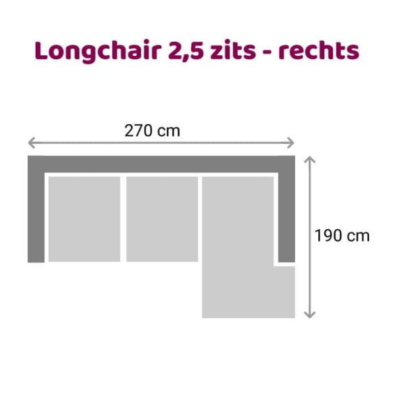 Loungebank Leola - 2,5-zits rechts