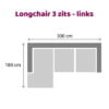 Loungebank Leola - 3-zits - links