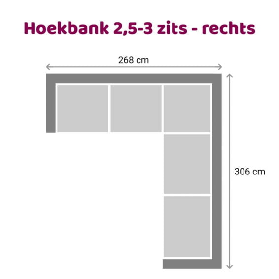 Vettel - Hoekbank 2,5-3 zits rechts