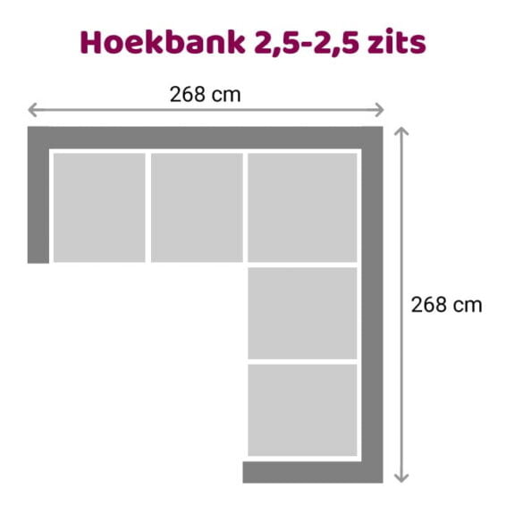 Zitzz Hoekbank Vettel 2.5-2.5 zits