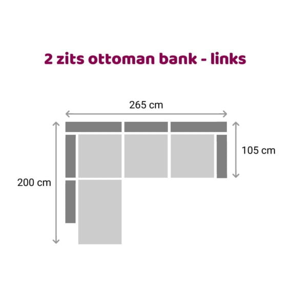 Zitzz Hamilton - Ottoman 2 zits links