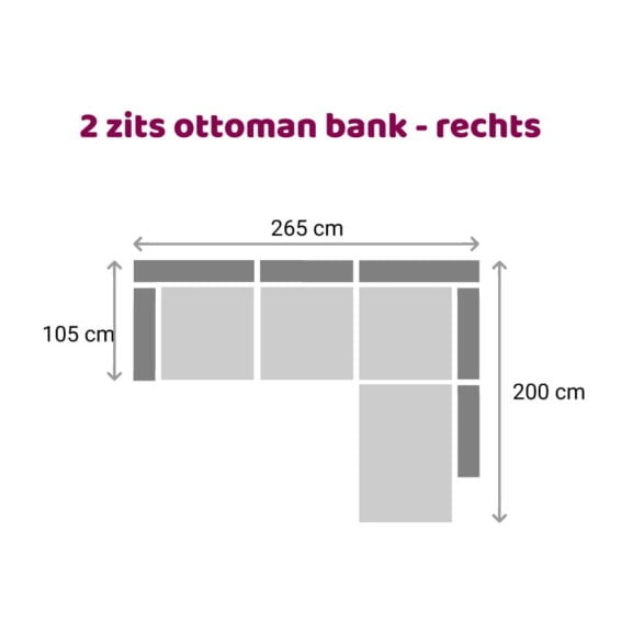 Zitzz Hamilton - Ottoman 2 zits rechts