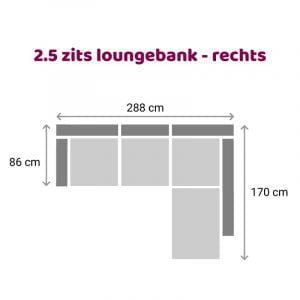 Loungebank 2.5 zits - rechts