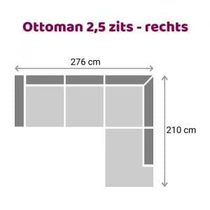 Ottoman 2,5 zits - rechts