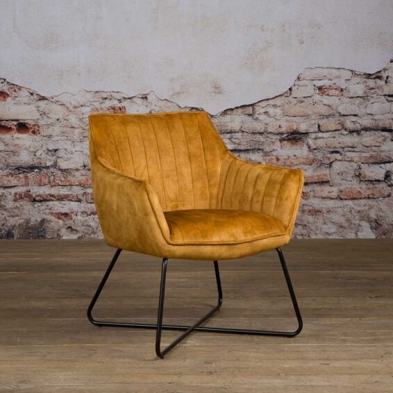 Tower Living Fauteuil Monte Stof Adore 14 Yellow Vooraanzicht Sfeerfoto