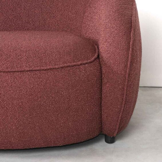 LABEL51 Fauteuil Livo Rechts Wine Red Detail